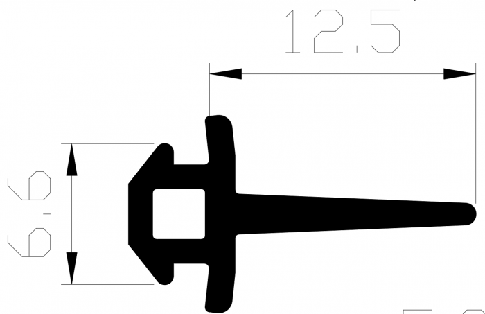 Уплотнитель шторка 12,5мм